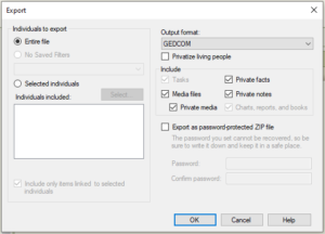 EXPORTING YOUR FILE AS A GEDCOM