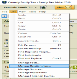 Managing Relationships in FTM 2019 on Windows