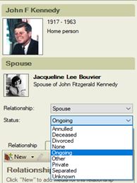 'Status drop-down